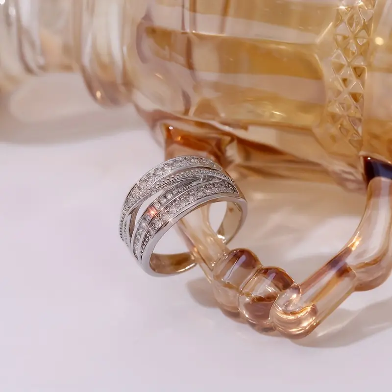 Luxurious Multi-layered Crisscross Adjustable Ring