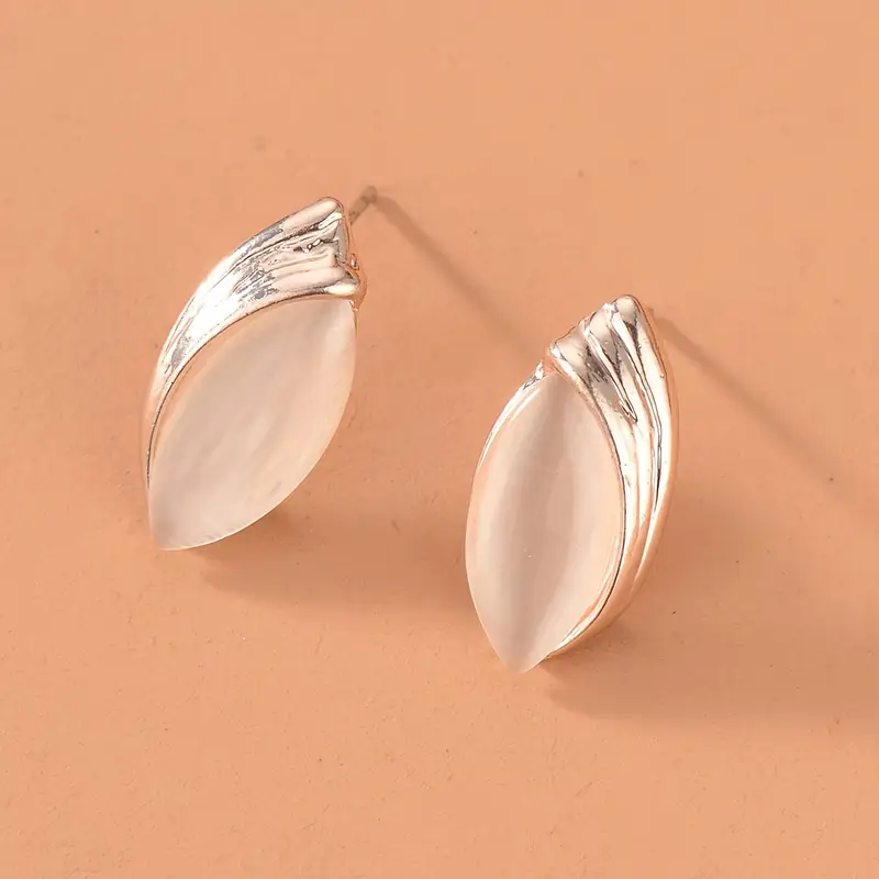 Oval Cat's Eye Stone Necklace And Earrings Set