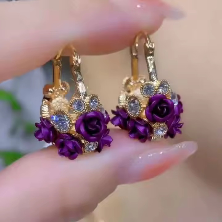 Flower Basket Buckle Earrings