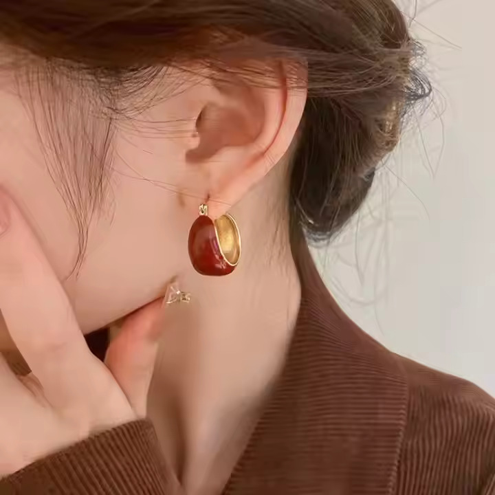 Thick Gold Hoop Earrings