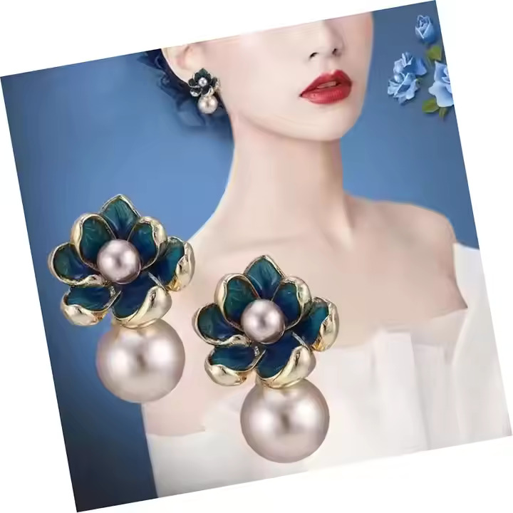 Simple Pearl Enamel Flower Earrings (134) vs 199 (6)
