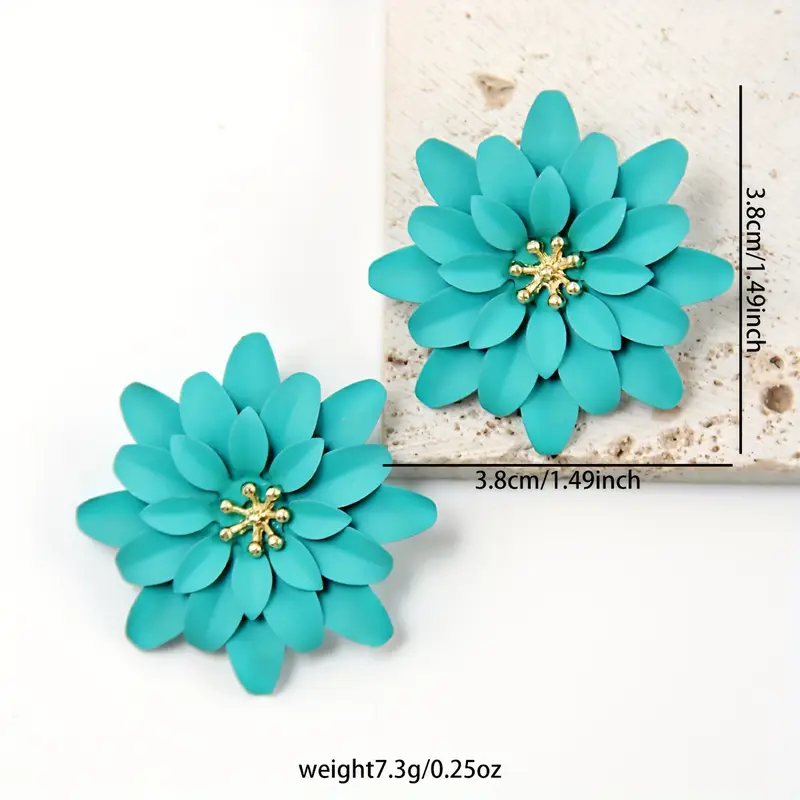 AJTS80200013 Metal Flower Earrings-AJTS