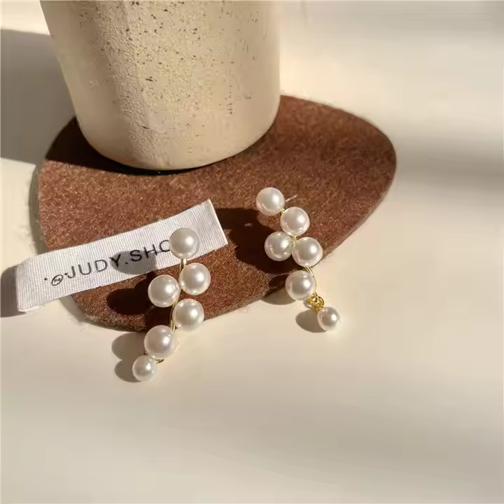 AJDE80200106 String Pearl Earrings-AJDE