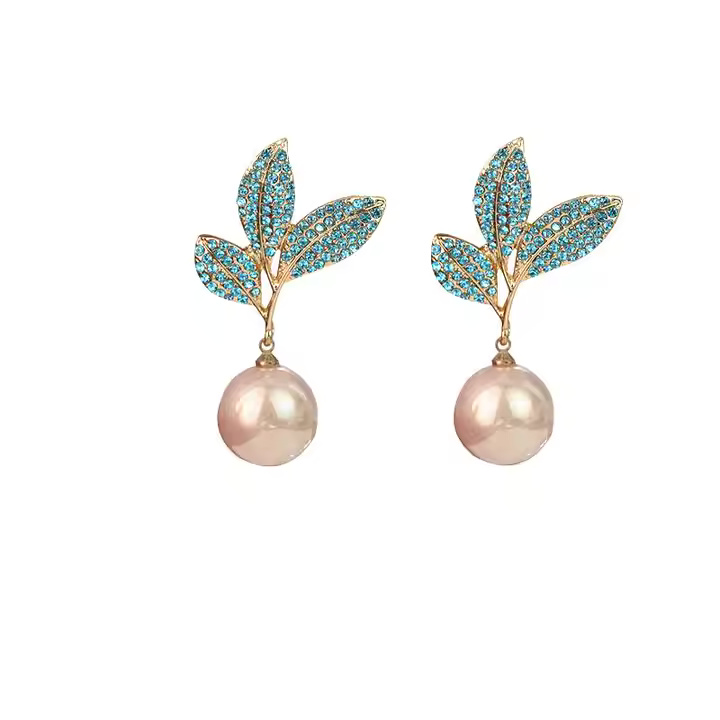 AJZE80200154 Zircon Pearl Drop Earrings-AJZE