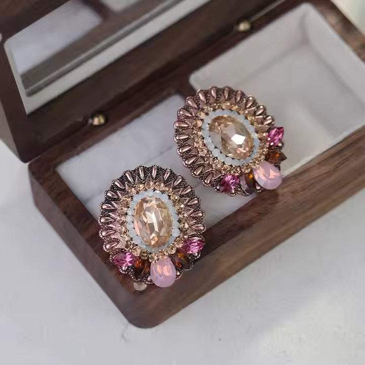 AJDE80200153 Cubic Zircon Flower Earrings-AJDE