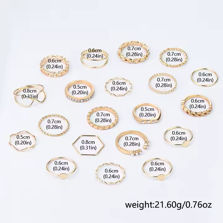 20PCS/Set Trendy Pearl Ring Set
