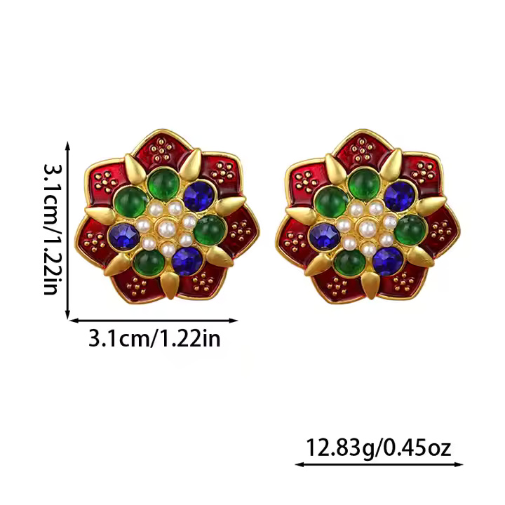 AJSE80200075 Gold-Plated Zircon Earrings-AJSE