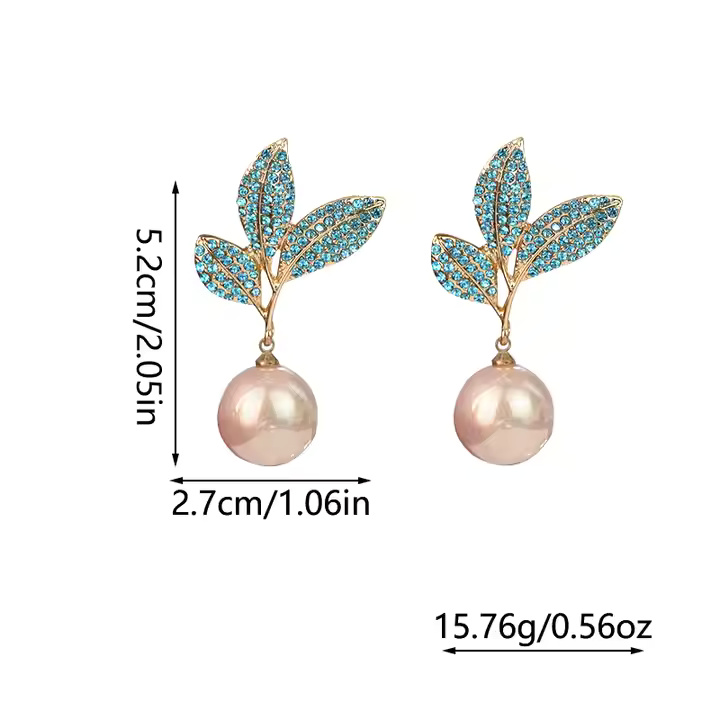 AJZE80200154 Zircon Pearl Drop Earrings-AJZE