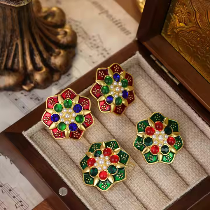 AJSE80200075 Gold-Plated Zircon Earrings-AJSE