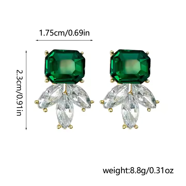AJSE80200071 Alloy Inlaid Stud Earrings-AJSE