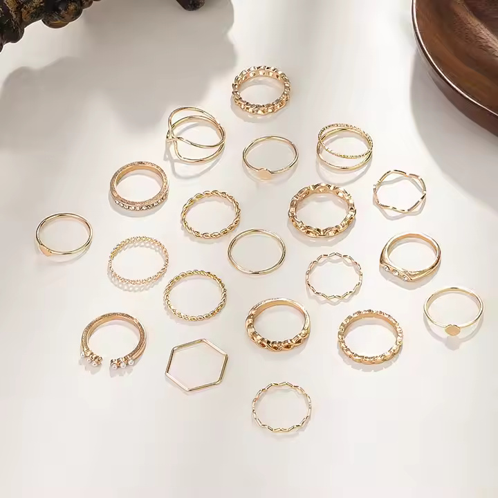 20PCS/Set Trendy Pearl Ring Set