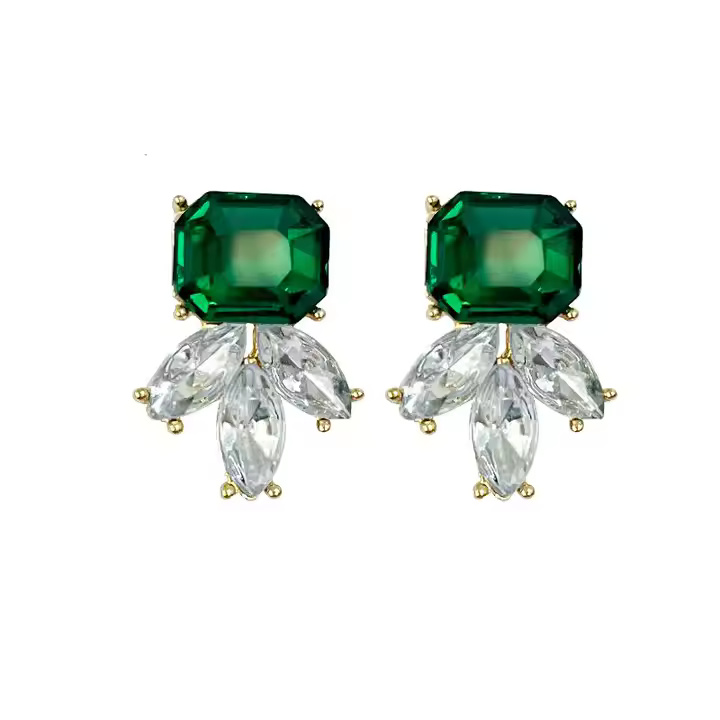 AJSE80200071 Alloy Inlaid Stud Earrings-AJSE