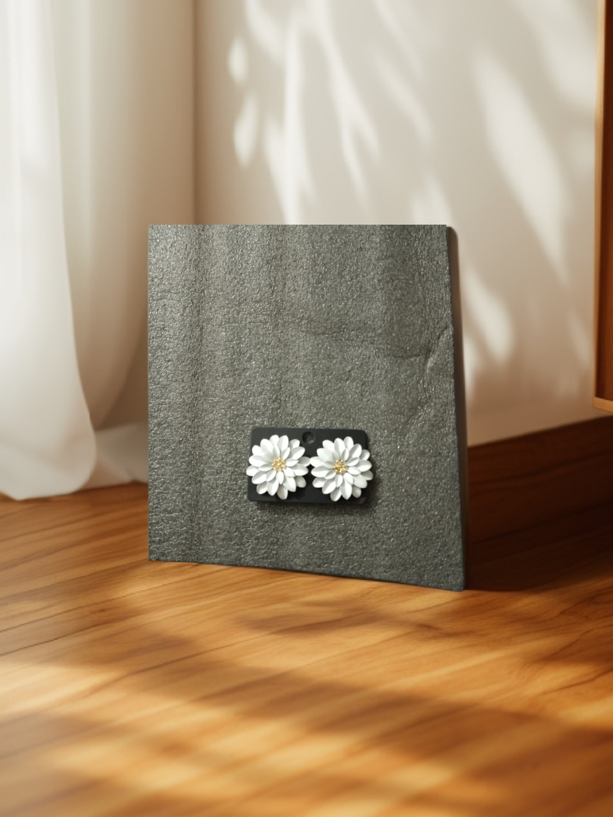 AJTS80200013 Metal Flower Earrings-AJTS