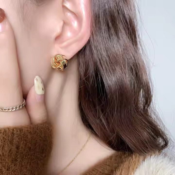 AJSE80200038 Metal Twisted Earrings-AJSE