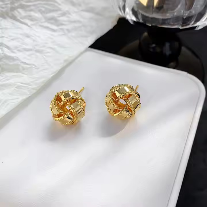 AJSE80200038 Metal Twisted Earrings-AJSE