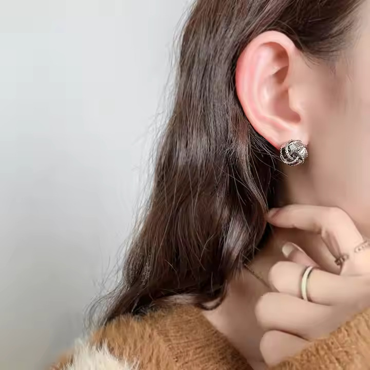 AJSE80200038 Metal Twisted Earrings-AJSE