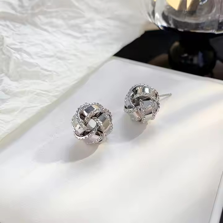 AJSE80200038 Metal Twisted Earrings-AJSE