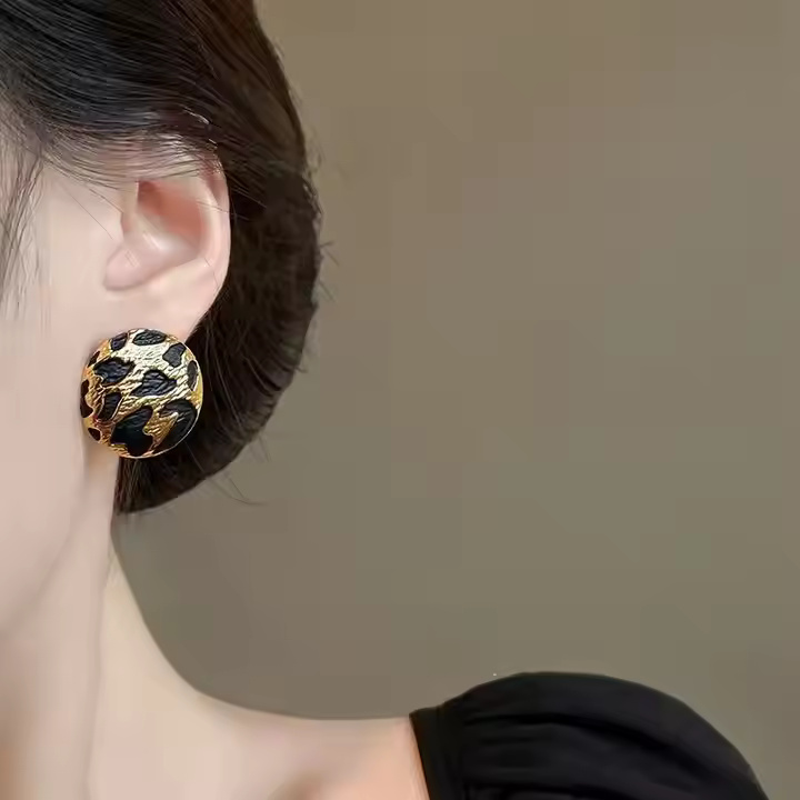 AJSE80200029 Leopard Slip Earrings-AJSE