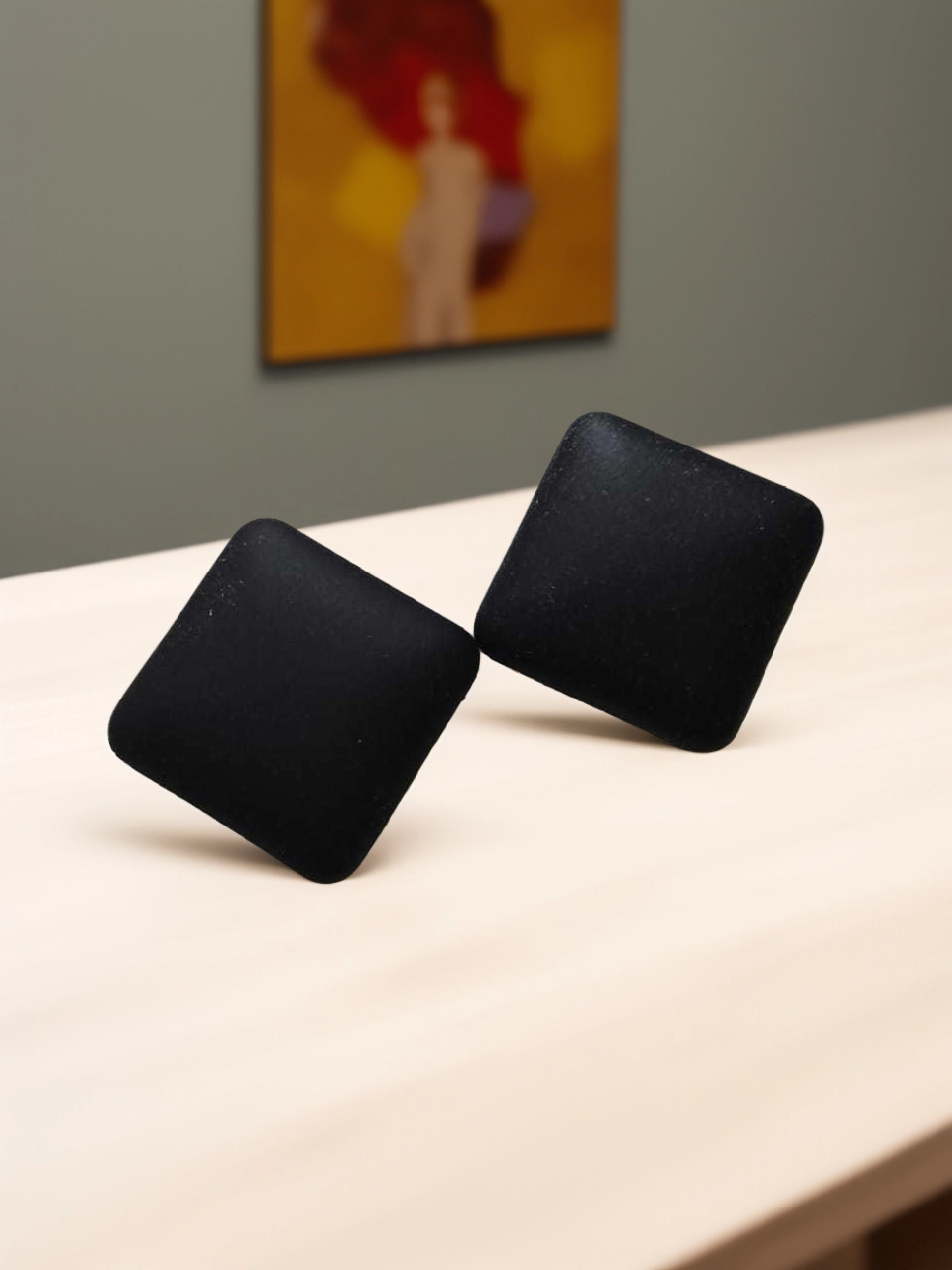 AJSE80200042 Resin Square Earrings-AJSE