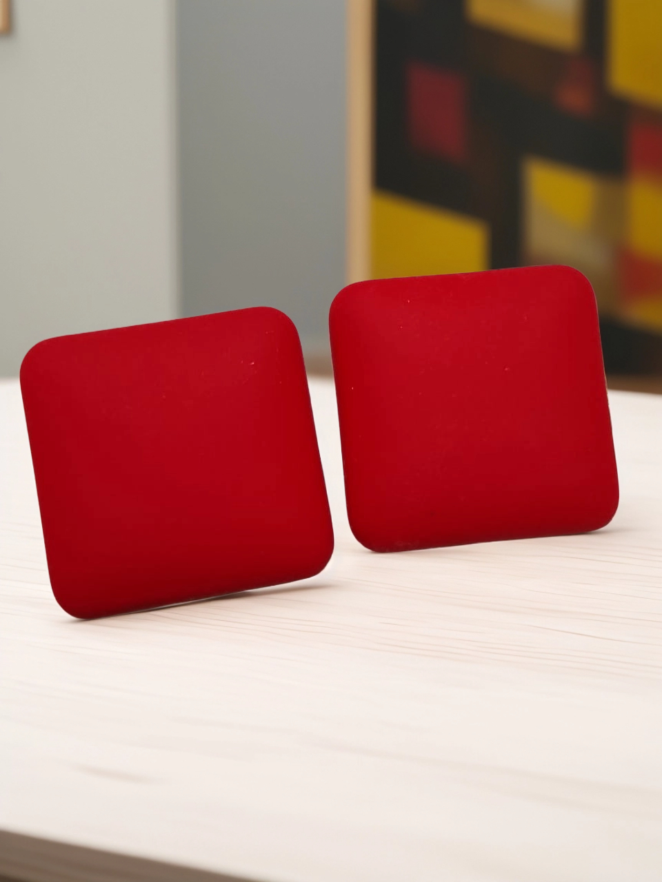 AJSE80200042 Resin Square Earrings-AJSE