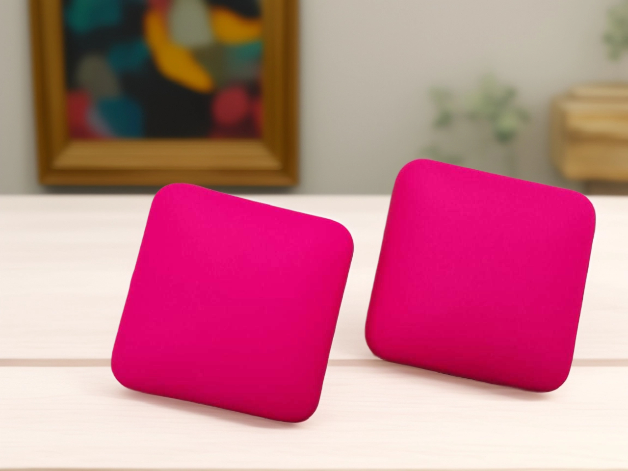 AJSE80200042 Resin Square Earrings-AJSE