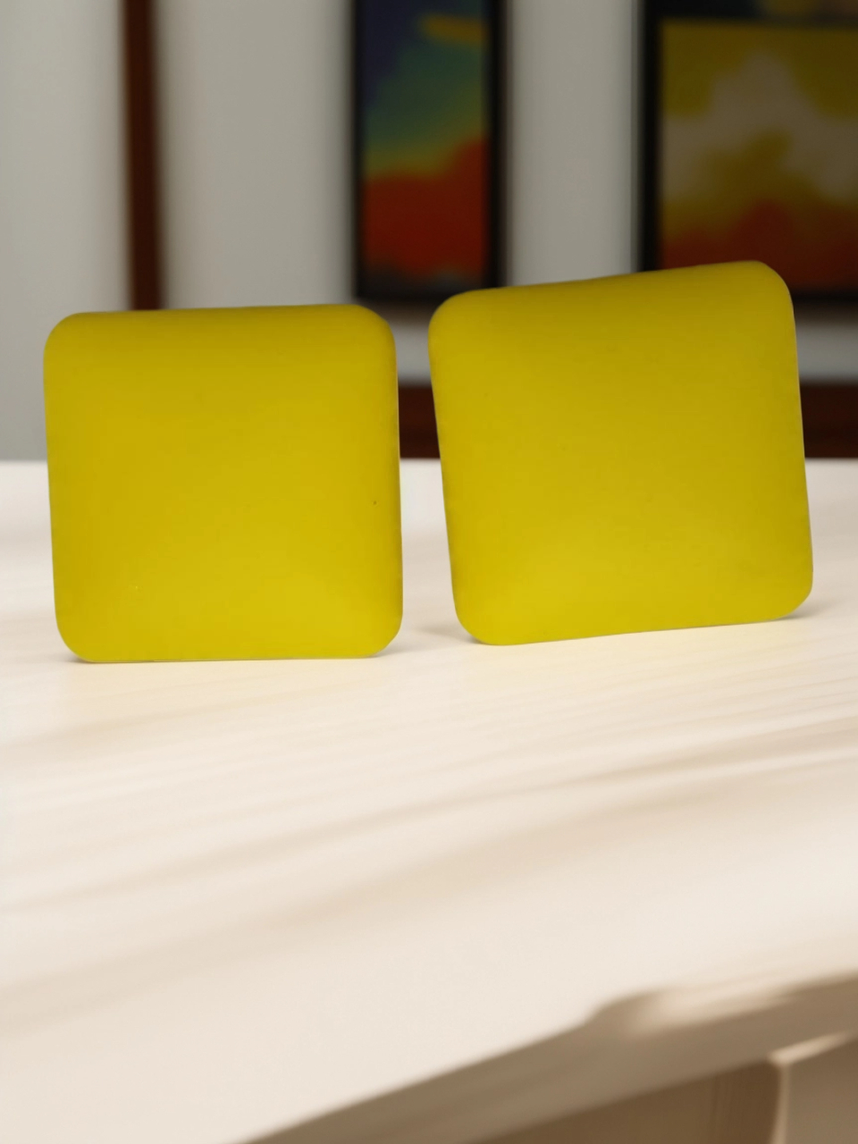 AJSE80200042 Resin Square Earrings-AJSE