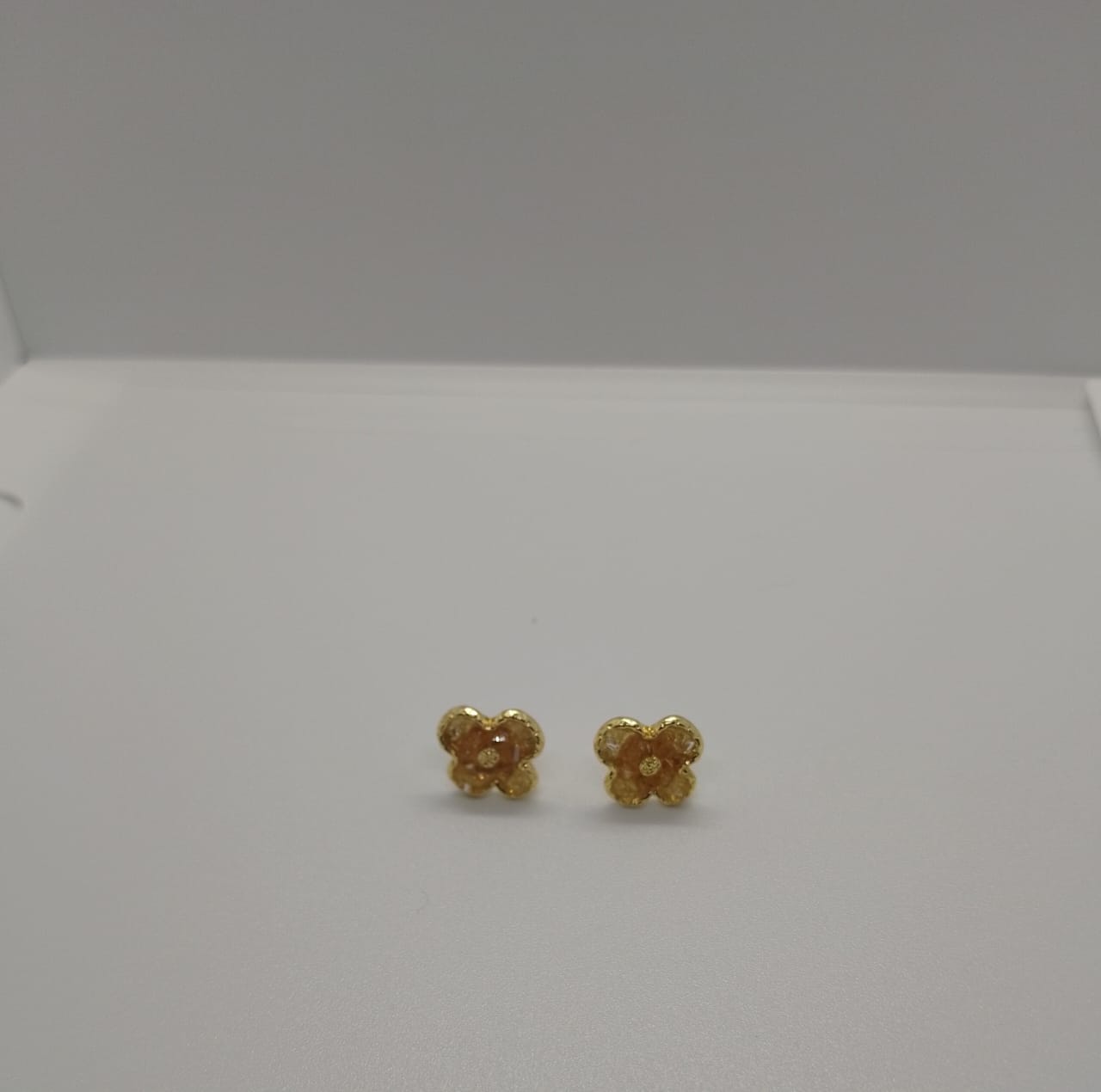 AJDE80200024 Crystal Yellow Flower Earrings-AJDE