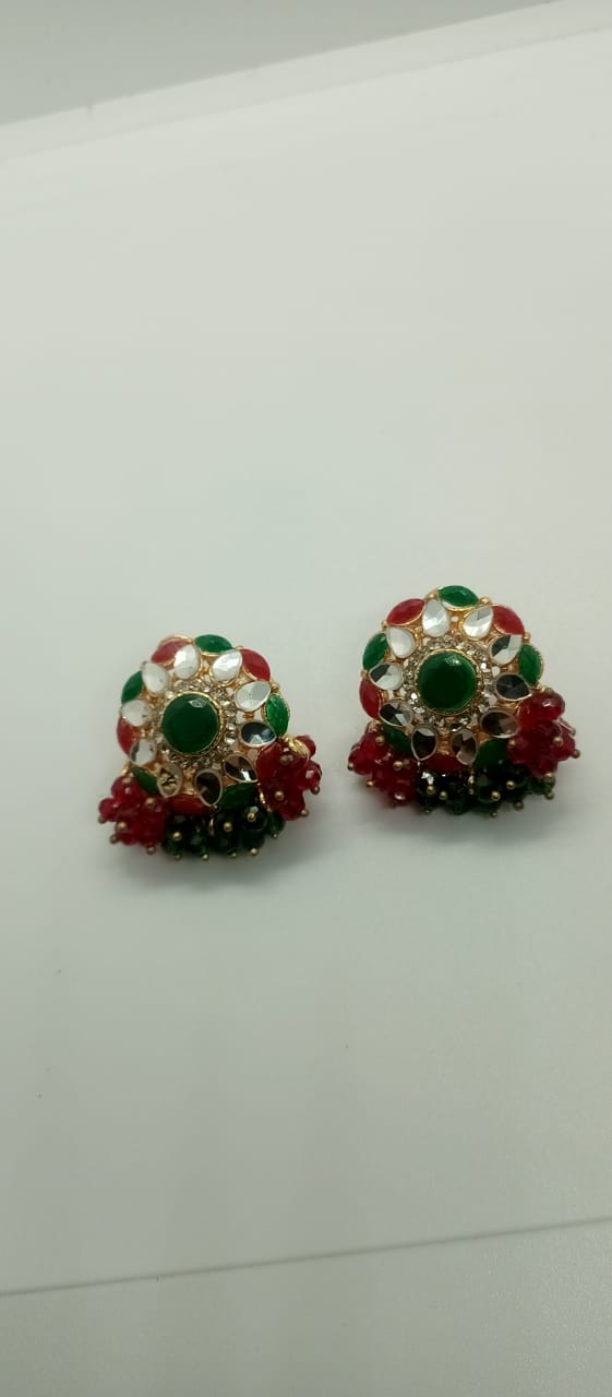 AJKE80200148 Kundan Earrings-AJKE