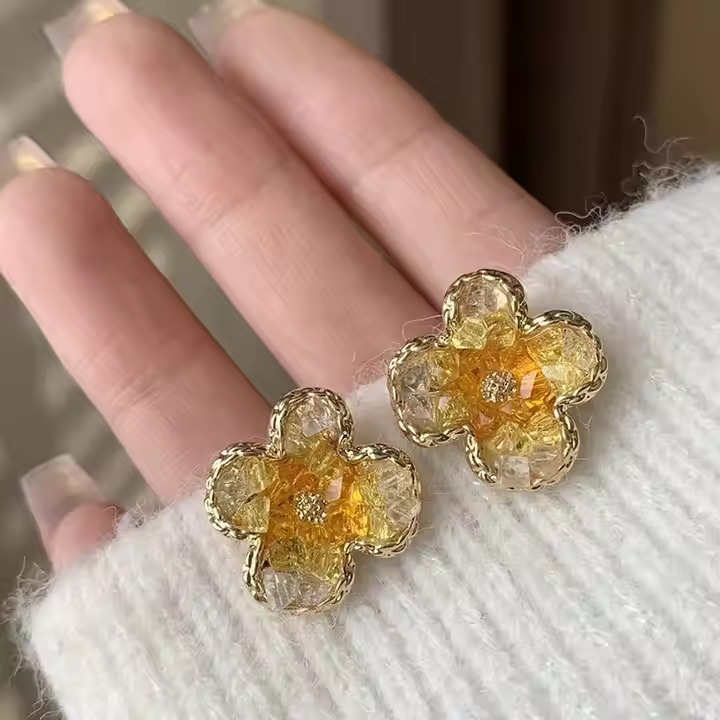 Yellow Flower Earrings 1