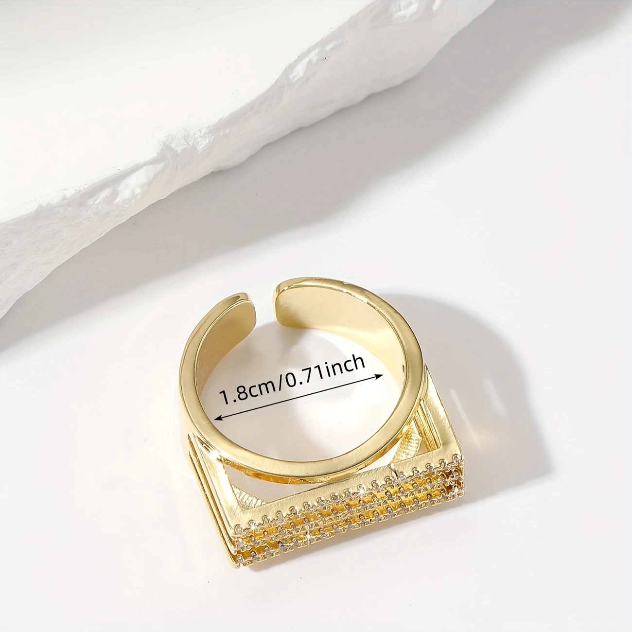 AJCR80200164 18K Golden-Plated Vintage Open Ring-AJCR