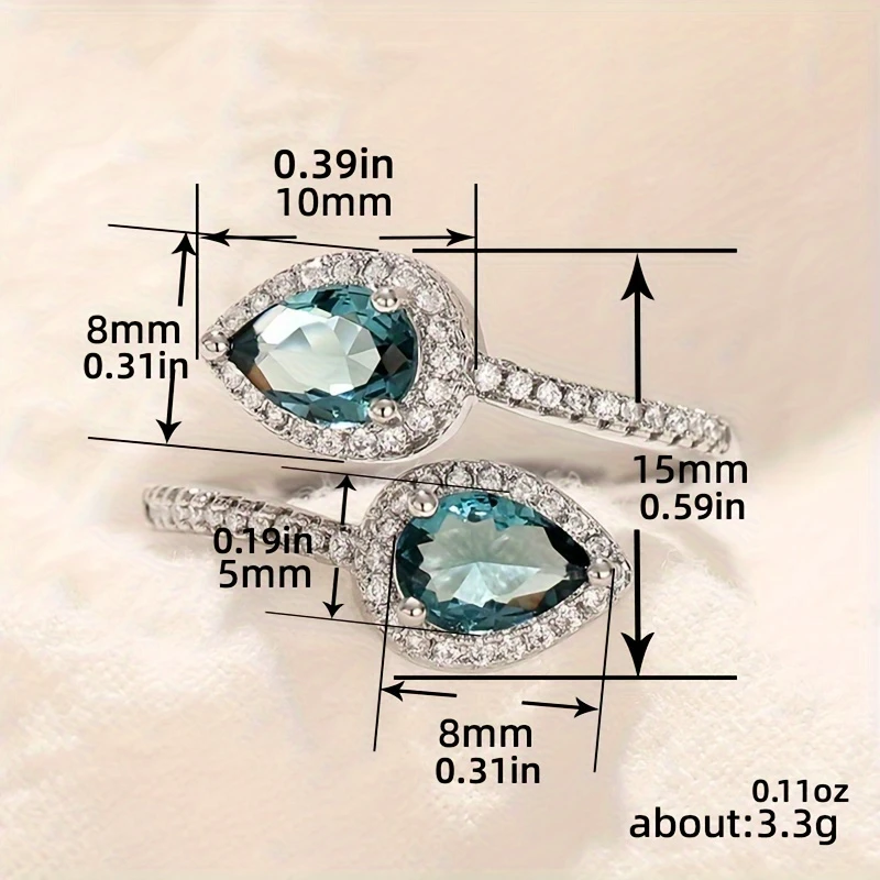 Teardrop Zirconia Ring