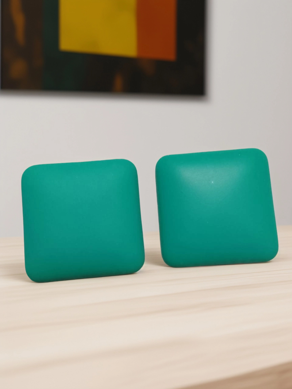 AJSE80200042 Resin Square Earrings-AJSE