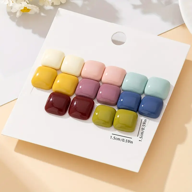 AJSE80200081 Square Stud Earrings-AJSE